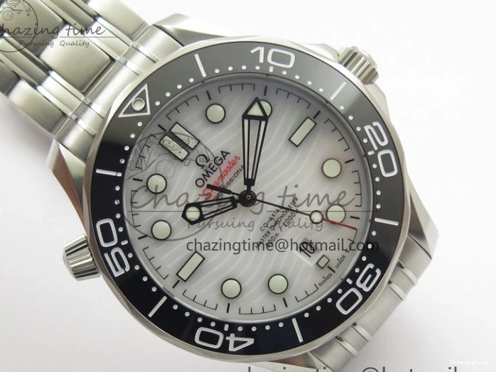 0202 Seamaster Diver 300M ORF 1:1 Best Edition Black Ceramic White Dial on SS Bracelet A Reliable 7865